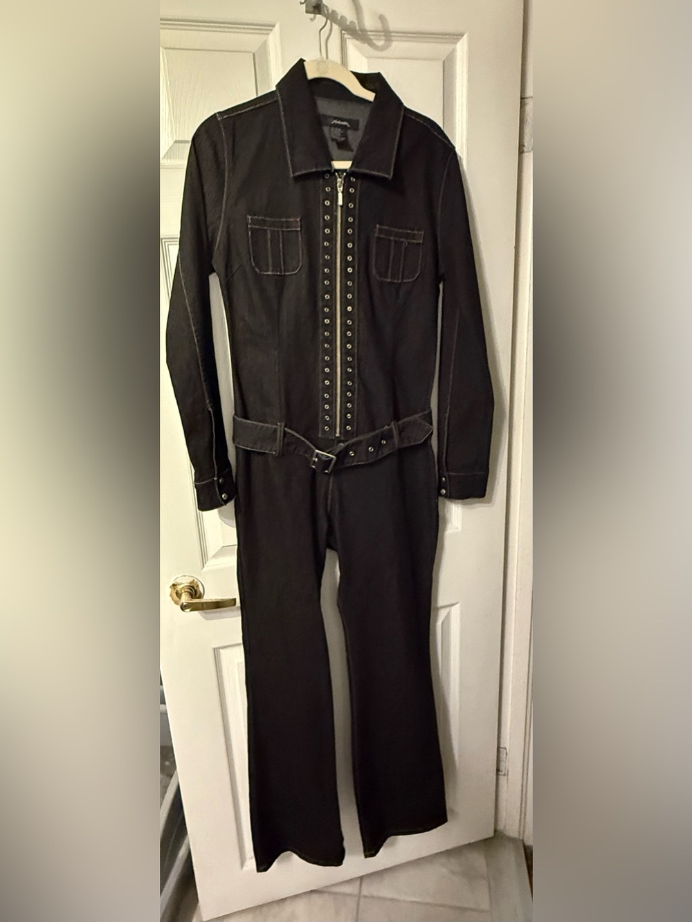 Anisette denim belted jumpsuit Large